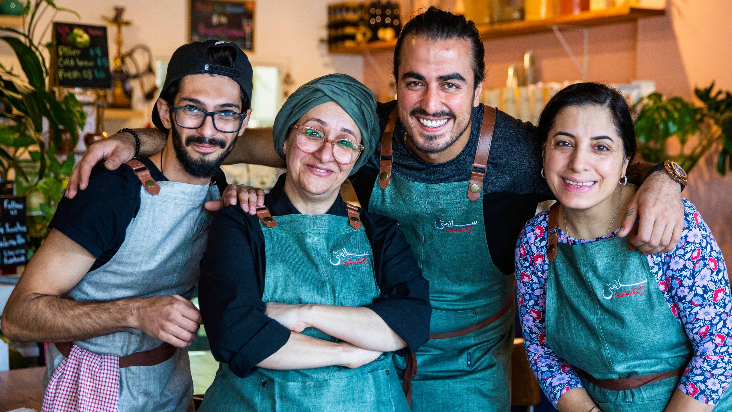 Hamed Allayhari and his staff at Salamatea House.